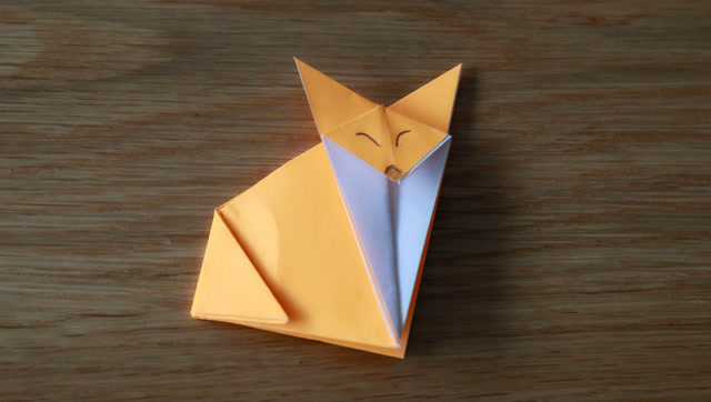 动物折纸,可爱呆萌的狐狸折法,折纸教程