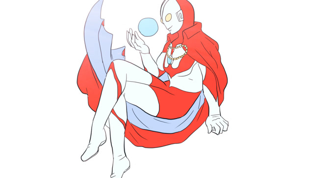 帅气沉稳的初代奥特曼儿童卡通简笔画