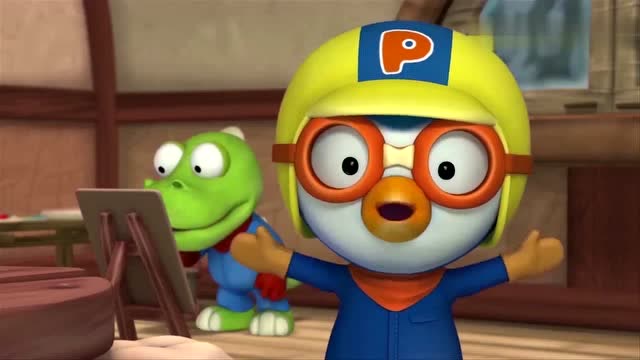 小企鹅啵乐乐动画片,波比摆着姿势做模特让露比来画他