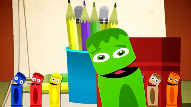 看卡通动画片教小朋友学习和认识颜色:绿色