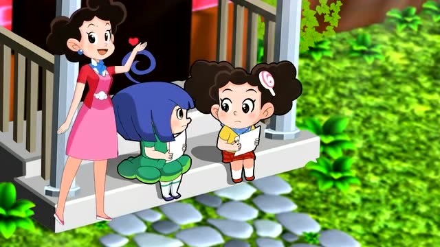 棉花糖和云朵妈妈:棉花糖请小苹果喝牛奶,牛奶甜甜的真好喝