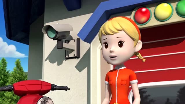 变形警车珀利:小娟修理电瓶车,有客人来访!