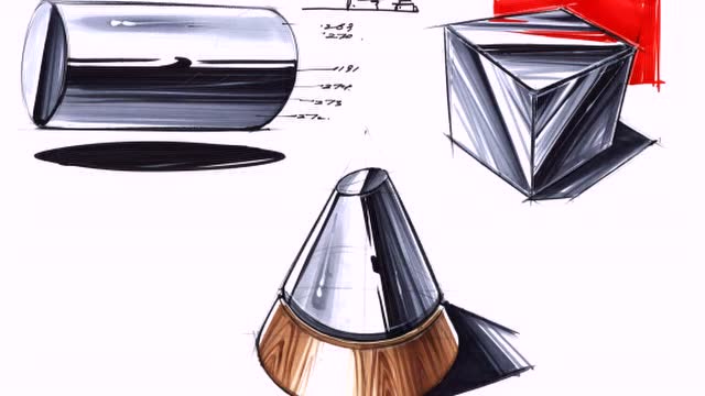 产品手绘教学-金属材质表达