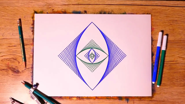 让人眼花缭乱的艺术曲线,原来一把直尺就能画出来,看着创意十足