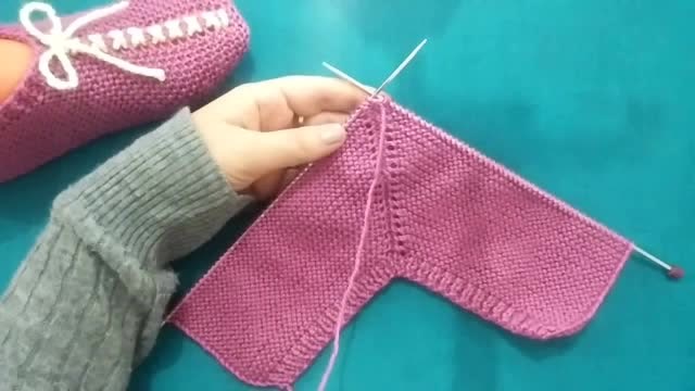 棒针编织最简单的一片式家居鞋,温暖舒适又美观,你喜欢吗?