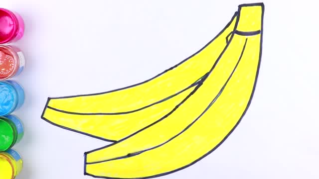 怎么画香蕉 儿童绘画 学习儿童色彩 儿童简笔画 填色