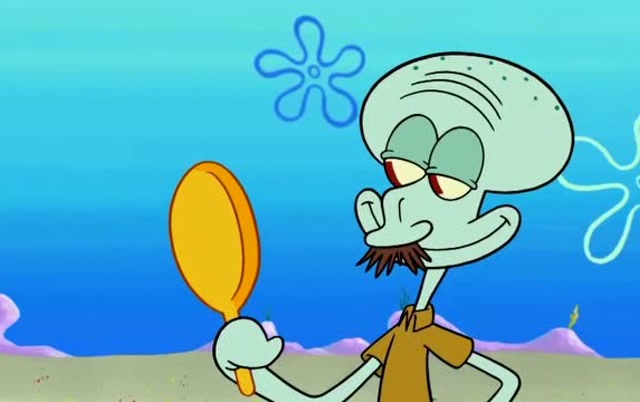 章鱼哥一边走路,一边给自己的鼻子整容,真的太自恋了