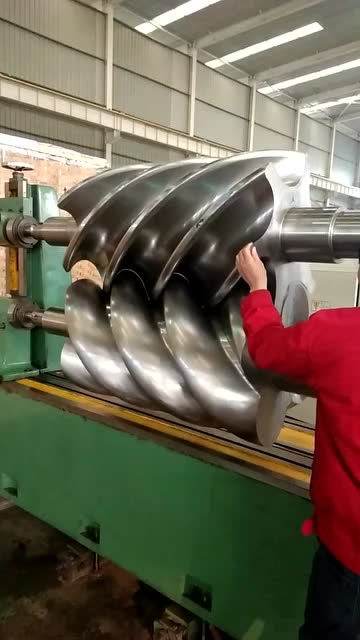 螺杆空压机阴阳转子,老铁们看看漂亮吧.