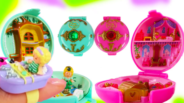 美莉玩具酷 波莉口袋polly pocket红色项链盒子 公主宫殿娃娃屋守卫