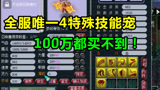 梦幻西游：全服唯一4特殊技能血宠，堪称第一，出100万都买不到！