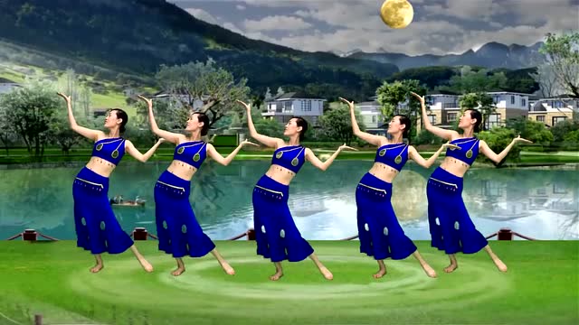 特献热门广场舞《水月亮》入门傣族舞,演唱:阿幼朵