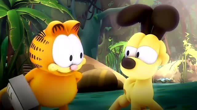 加菲猫:欧弟要和加菲猫说再见了,加菲猫的鼻子酸酸的.