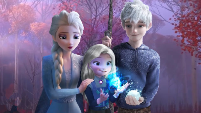 冰雪女王×杰克冻人,艾莎,杰克太般配了,一家三口其乐融融!