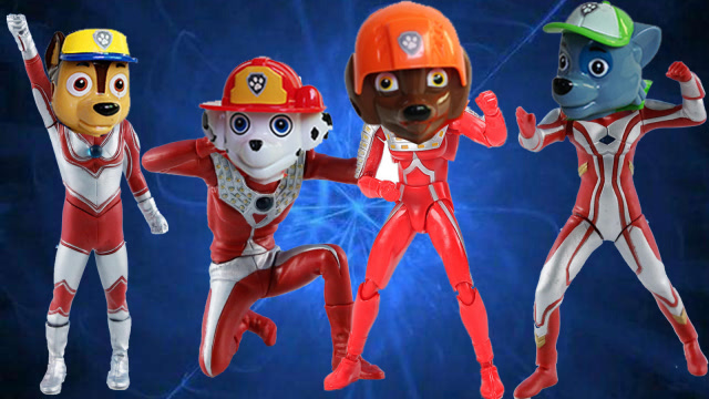 汪汪队救援奥特曼拼装人偶玩具