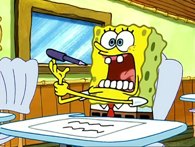 海绵宝宝: 海绵宝宝紧张,而且感觉好热!