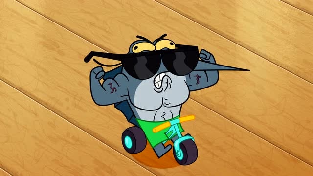 《鲨鱼哥和美人鱼》小鲨鱼戴墨镜的样子好可爱,玛丽娜好喜欢