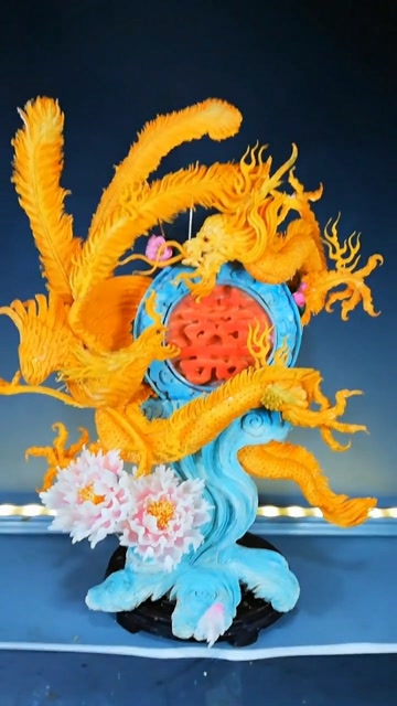 南瓜版的龙凤呈祥,看到成品我不自觉的竖起了大拇指