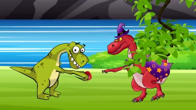 霸王龙被中了魔法的恐龙欺负 恐龙动漫