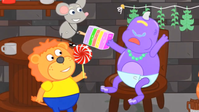 怪兽宝宝不停哭泣,小狮子着急上火没有办法,不料被小老鼠轻松搞定