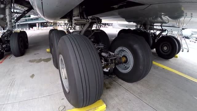 a380的主起落架,数数多少个轮子