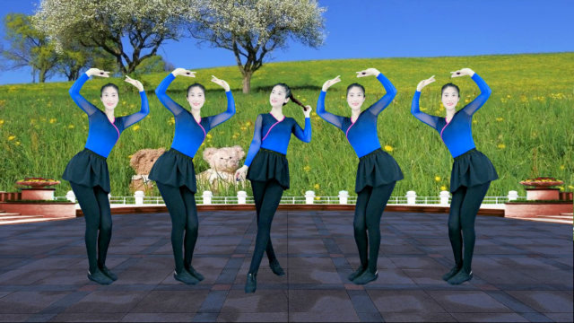 健身操《雪山阿佳》盛开的雪莲花映红了她的脸,歌醉舞美