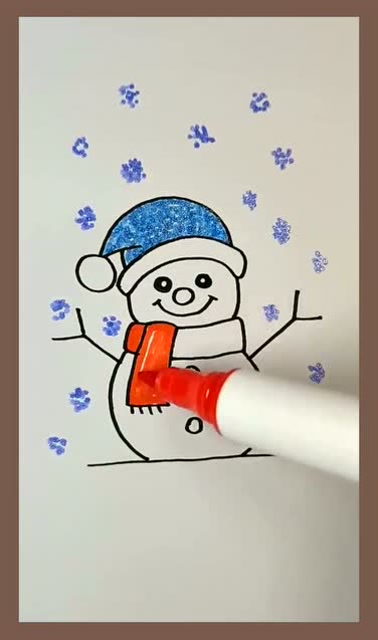 简笔画教你画可爱的雪人瑞雪兆丰年