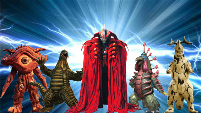 贝利亚解救困在太空沙里的怪兽,雷德王巴顿艾雷王金古桥