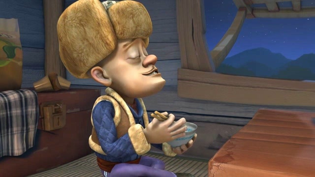 熊出没:劳动后的饭菜就是香,这是光头强一天最开心的时候!