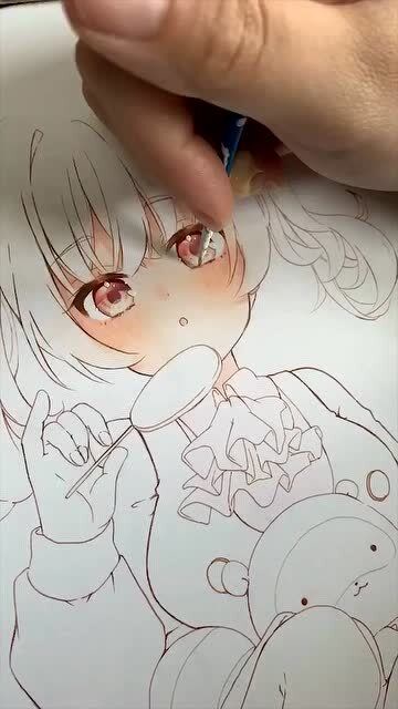 美少女马克笔脸部上色过程