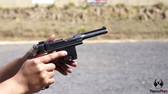 伯格曼-贝亚德m1910/21手枪,靶场射击测试,此枪还是很少见的