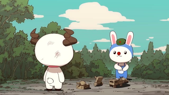 那兔:兔子送巴巴羊礼物,巴巴羊很感动,两人成为兄弟