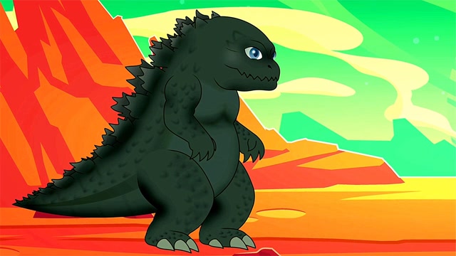 小哥斯拉与小金刚无比顽皮,结果被机械哥打败关进了笼子