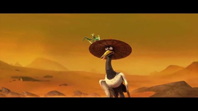 功夫熊猫3:三位大师都冲了上去,螳螂也打算冲,但仙鹤想阻止他