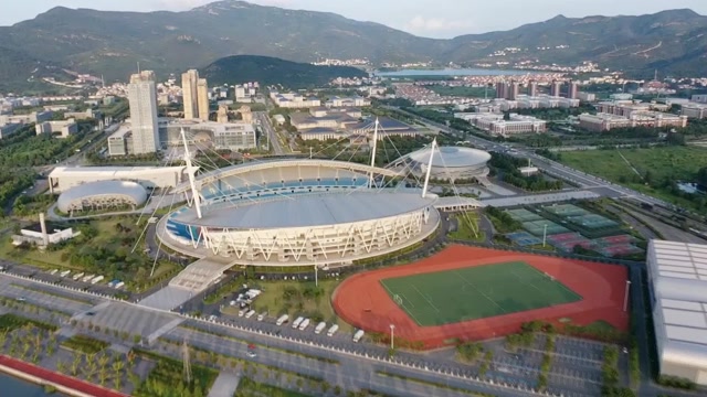 航拍连云港市体育中心