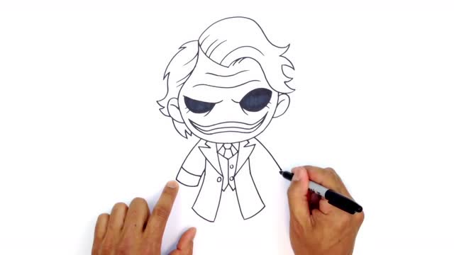 手绘教学之如何画一个可爱萌萌哒的小丑joker
