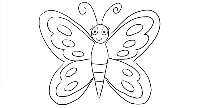 漂亮的花蝴蝶幼儿亲子儿童简笔画 幼儿园学画画