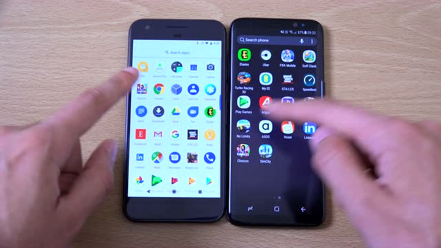 谷歌pixel vs三星galaxy s8 速度测试