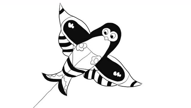 可爱的燕子风筝儿童亲子简笔画