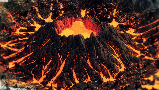 一分钟带你看实拍火山喷发岩浆流动的震撼画面,大自然太神奇了