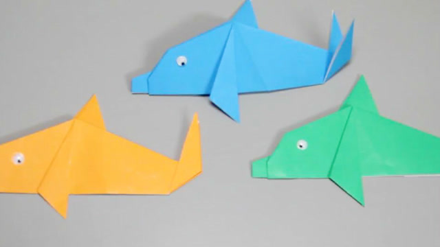 卡纸秒变可爱的小海豚!diy折纸教程