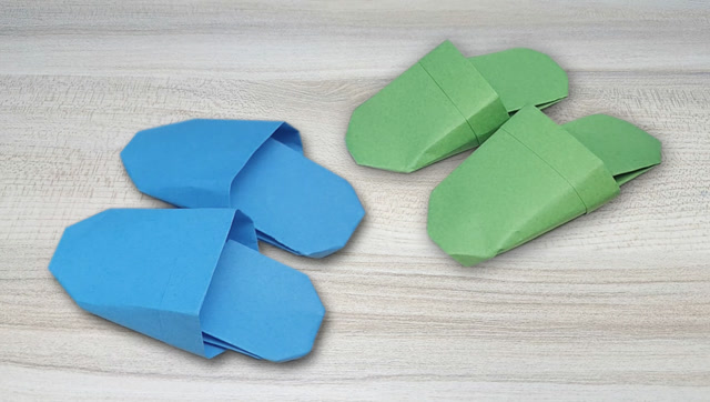 简单的折纸 小巧精致的小拖鞋 手工diy小房子卧室必备组件