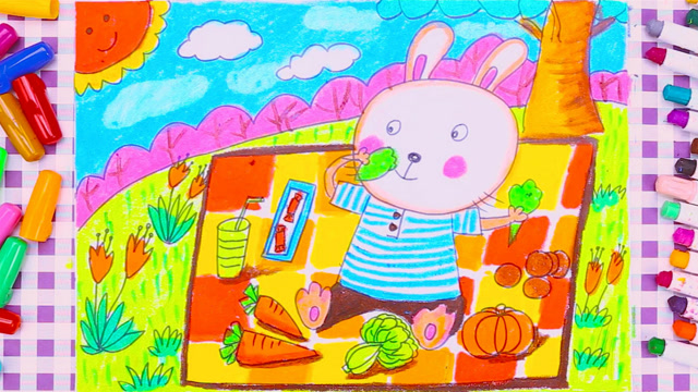 儿童故事画:小兔子去野餐