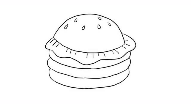 双层汉堡包幼儿亲子简笔画 宝宝轻松学画画