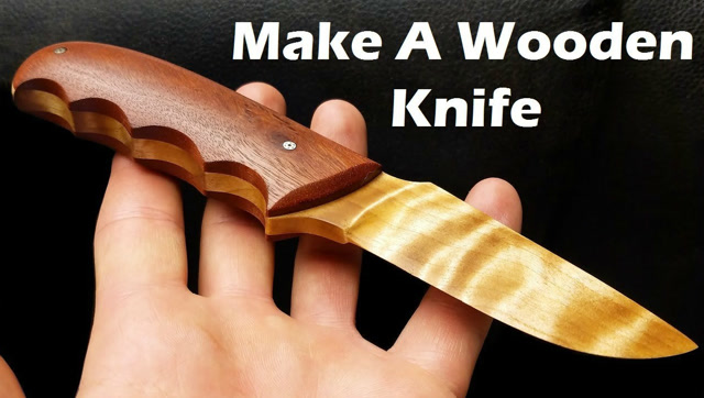 牛人用一块小木板自制了一把小刀,第一眼看见还以为是真的