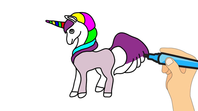 亲子画画学习:我的彩色小马驹,右脑启蒙涂颜色画画