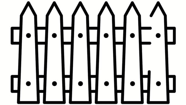 儿童简笔画动画 彩色栅栏