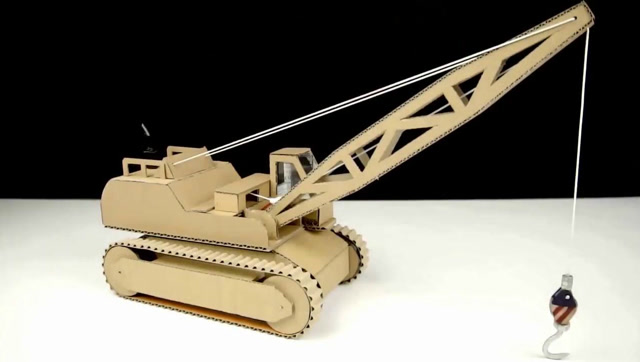 创意diy-手工牛人用硬纸板制作mini吊车塔吊