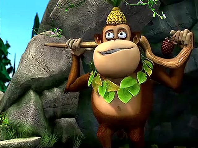 熊出没:吉吉国王非常骄傲的站在自己的家门口