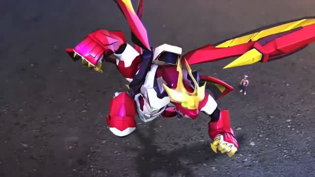 《爆兽猎人》穆飞队长用天炎战龙打开了翔龙骑士的门