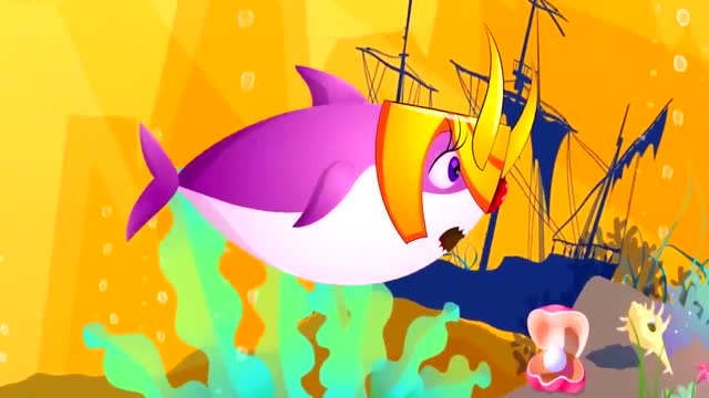 鲨鱼宝宝,鲨鱼妈妈,爸爸和鲨鱼奶奶,儿童英语儿歌